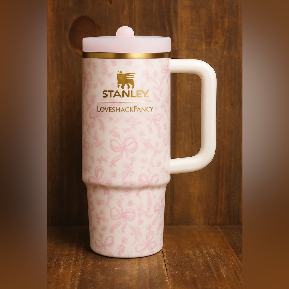 Stanley 1913 x LoveShackFancy Holiday Quencher® Coquette Bow Chantilly‎